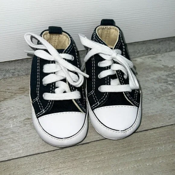 Baby Chuck Taylor All Star Cribster Canvas Black/White Size 3 - Picture 2 of 7